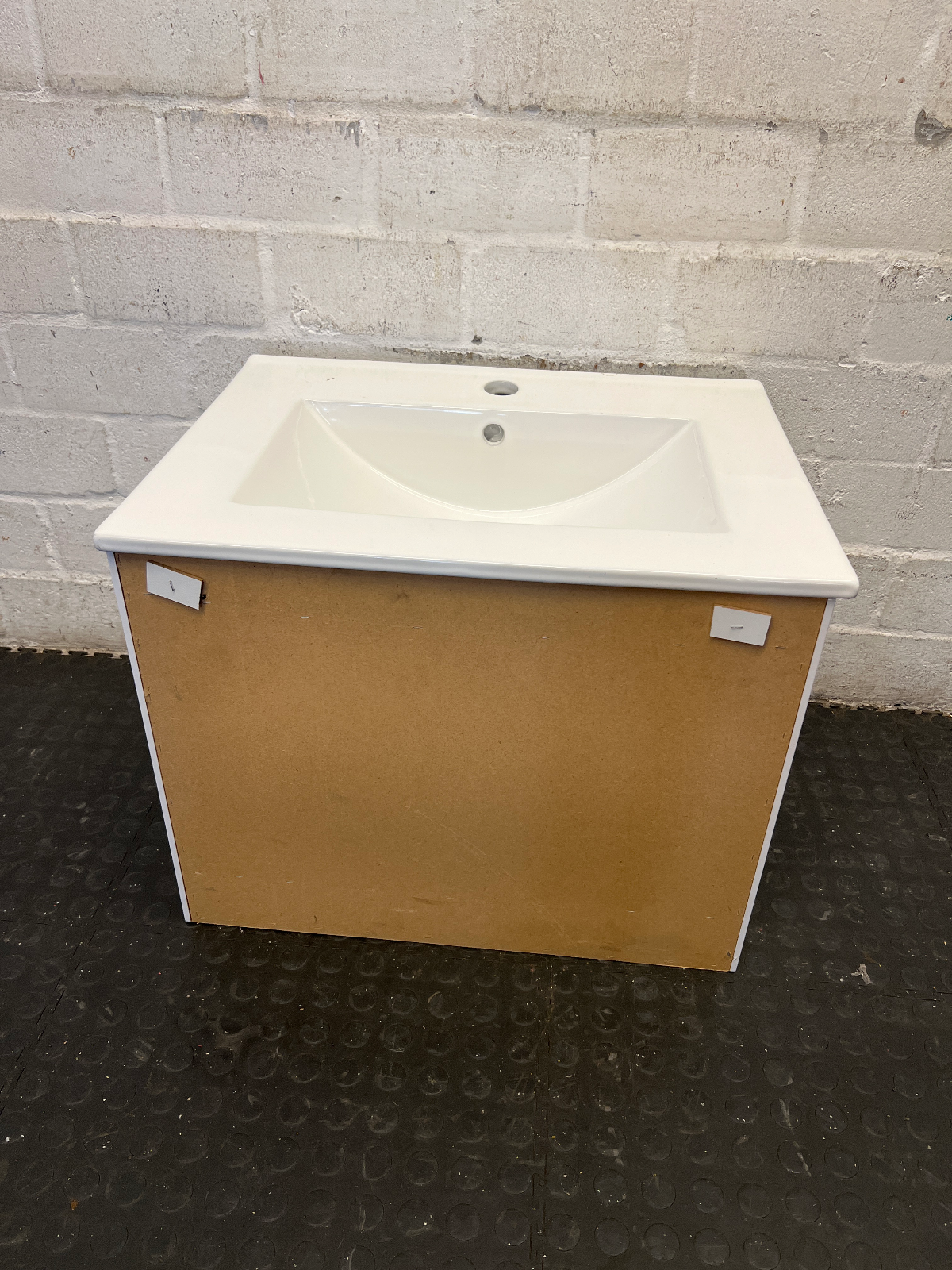Modern White Ceramic Drop-In Bathroom Sink & Vanity Unit - 2ndhandwarehouse.com
