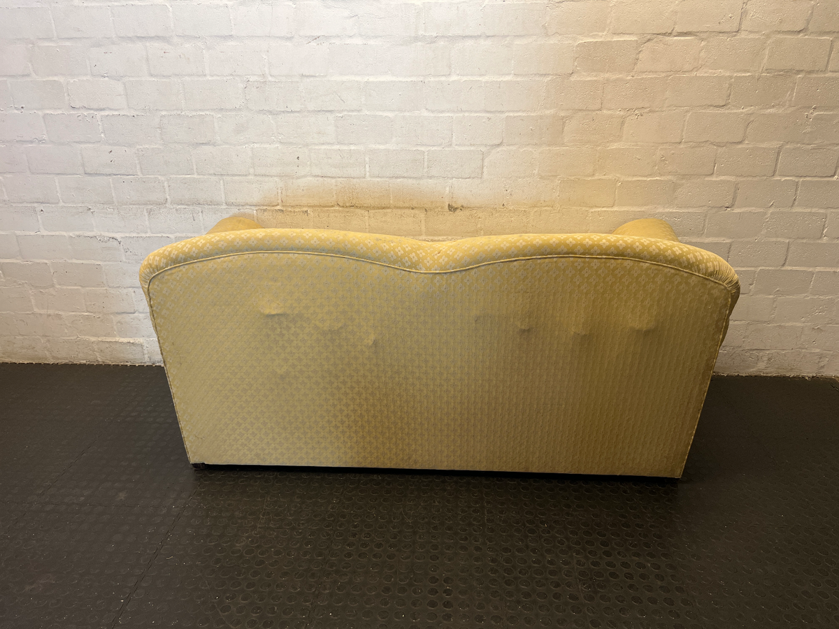 Vintage Golden Floral 2-Seater Couch - 2ndhandwarehouse.com