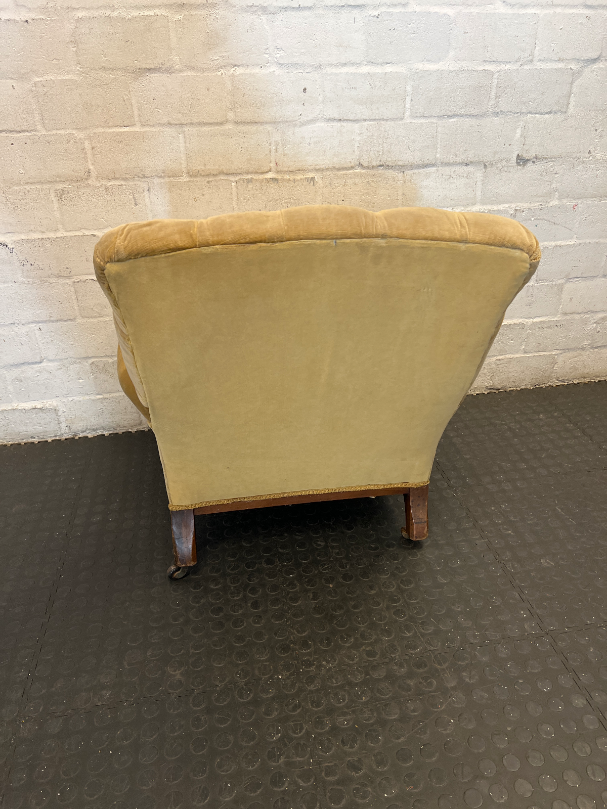 Vintage Tufted Corduroy Armchair in Mustard Gold - 2ndhandwarehouse.com