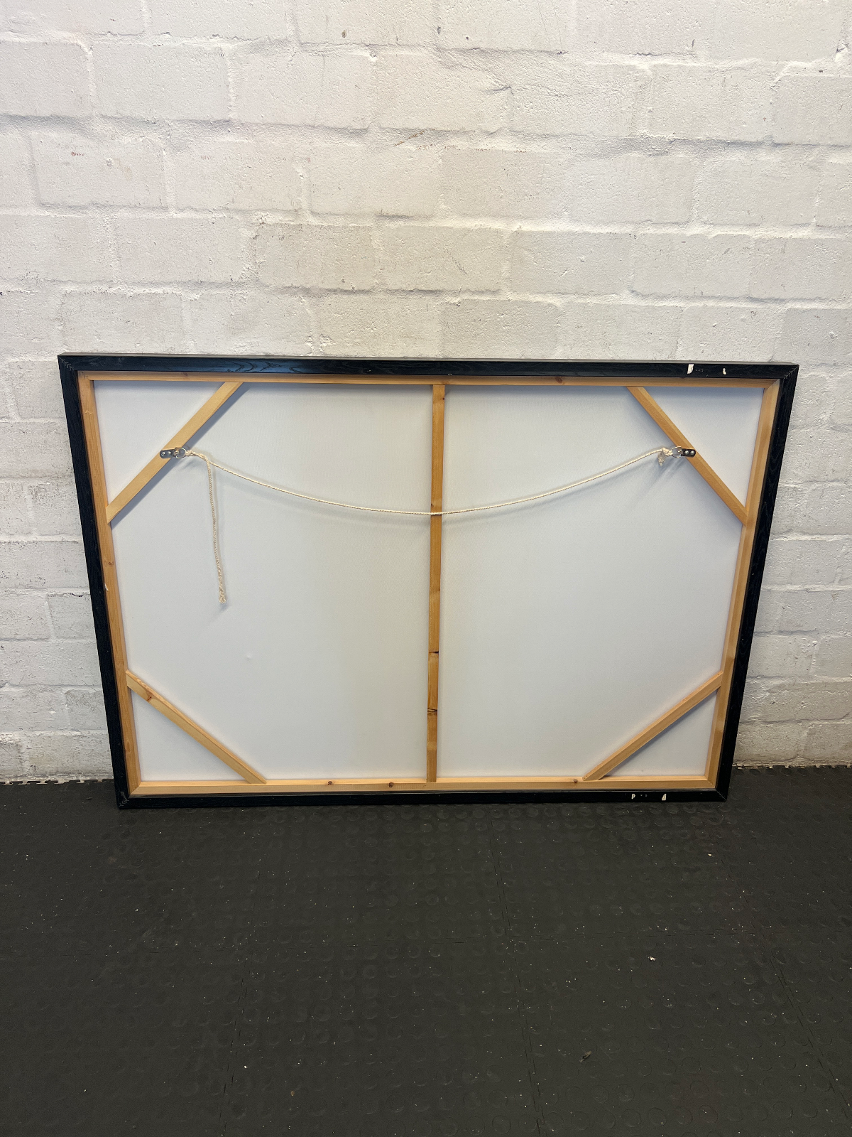 Large Contemporary Abstract Metallic Splatter Art in Black Frame - 2ndhandwarehouse.com