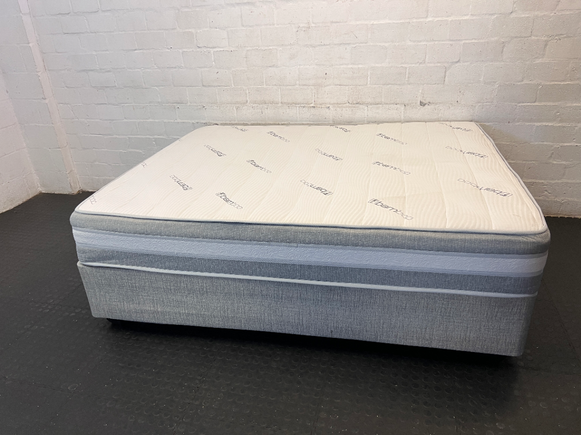Restonic Firm Orthopaedic Queen Mattress & Base - Excellent Condition - 2ndhandwarehouse.com