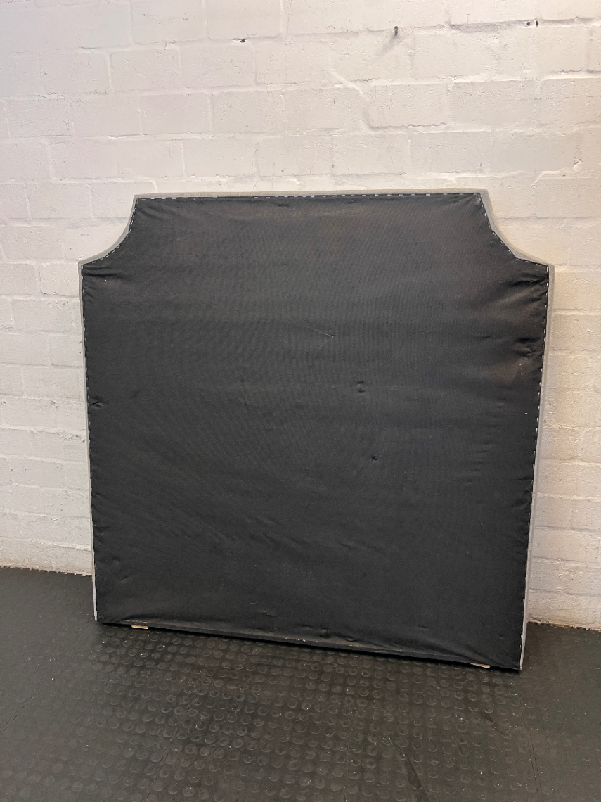 Grey Studded Double Headboard - Minor Sun Discolouration - 2ndhandwarehouse.com