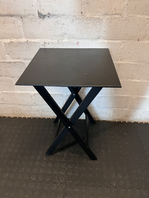 Black Folding Metal Side Table - Used Fair Condition - 2ndhandwarehouse.com