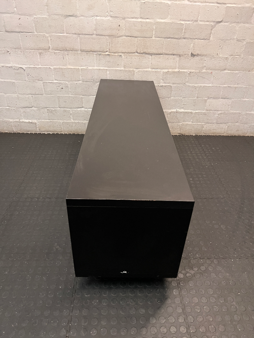 Low Profile TV Unit with Sliding Doors - Minor Scratches on Top - 2ndhandwarehouse.com