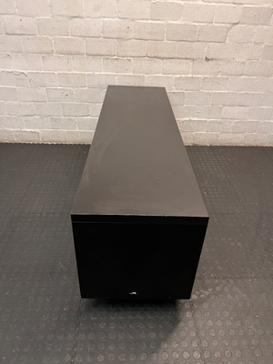 Low Profile TV Unit with Sliding Doors - Minor Scratches on Top - 2ndhandwarehouse.com