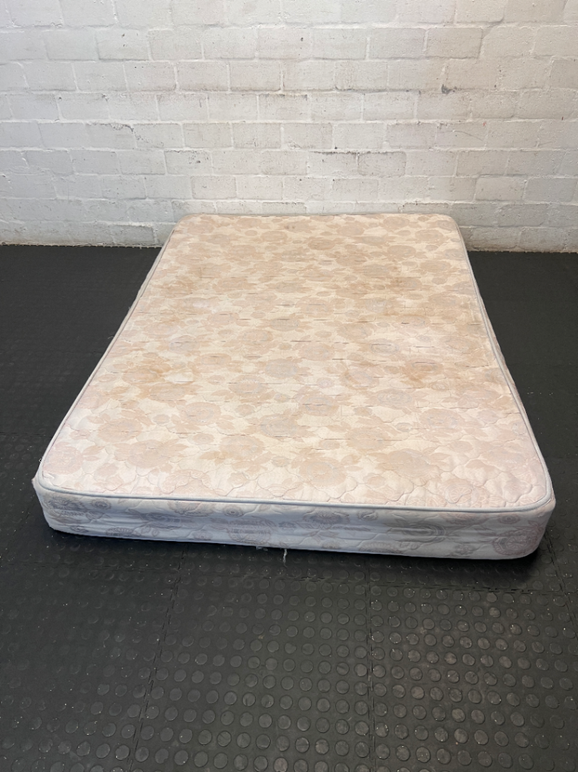 Quilted Cream Double Mattress - Visible Stains - 2ndhandwarehouse.com