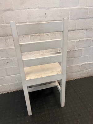 Classic Rustic White Slatted Dining Chair - 2ndhandwarehouse.com