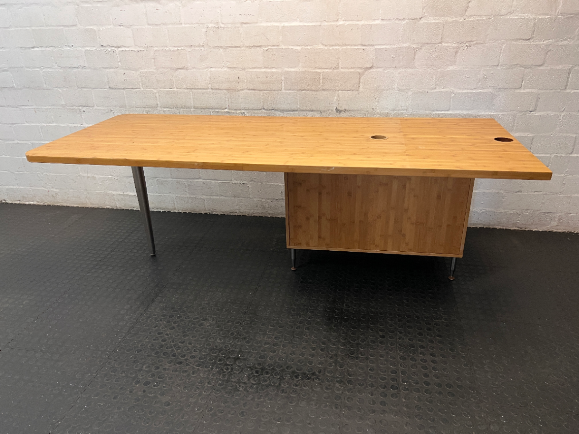 Desk Bottom Cabinet with Slatted Door — Needs Repair & Upkeep - 2ndhandwarehouse.com