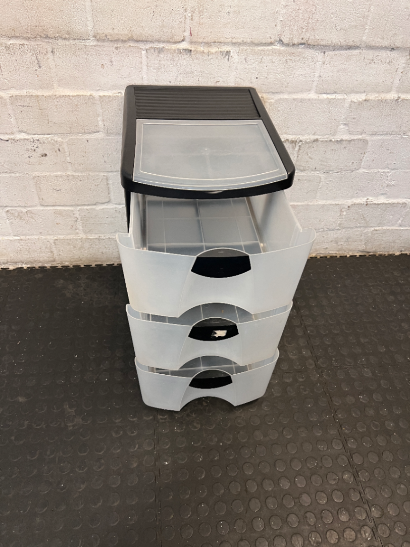 Compact 3-Drawer Plastic Storage Organiser - 2ndhandwarehouse.com