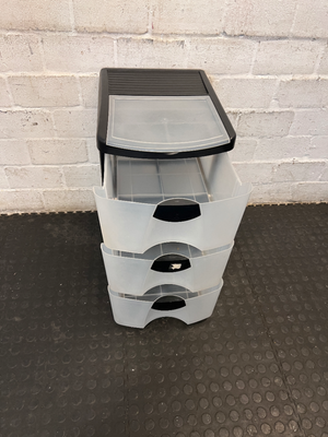 Compact 3-Drawer Plastic Storage Organiser - 2ndhandwarehouse.com