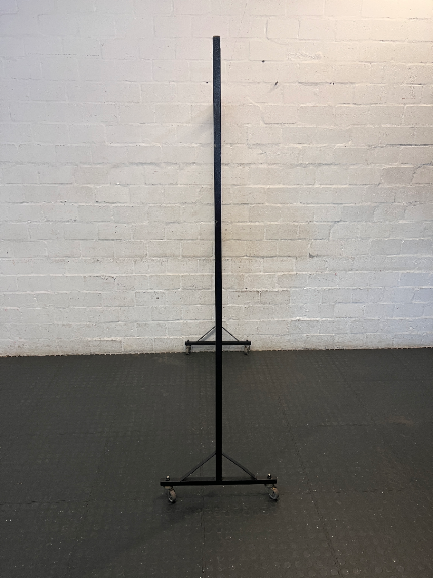 Double Black Metal Mobile Clothing Rail — Good Working Order - 2ndhandwarehouse.com