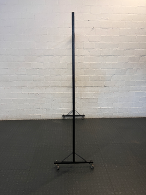 Double Black Metal Mobile Clothing Rail — Good Working Order - 2ndhandwarehouse.com
