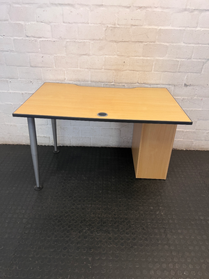 Ergonomic Office Desk with Integrated Pedestal Drawers — Good Working Order with Cable Trays - 2ndhandwarehouse.com