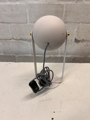 Modern White Metal Tilting Table Lamp — Good Working Order - Fair Used Condition - 2ndhandwarehouse.com