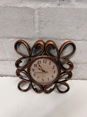 Bronze Scrollwork Quartz Wall Clock — Good Working Order - 2ndhandwarehouse.com