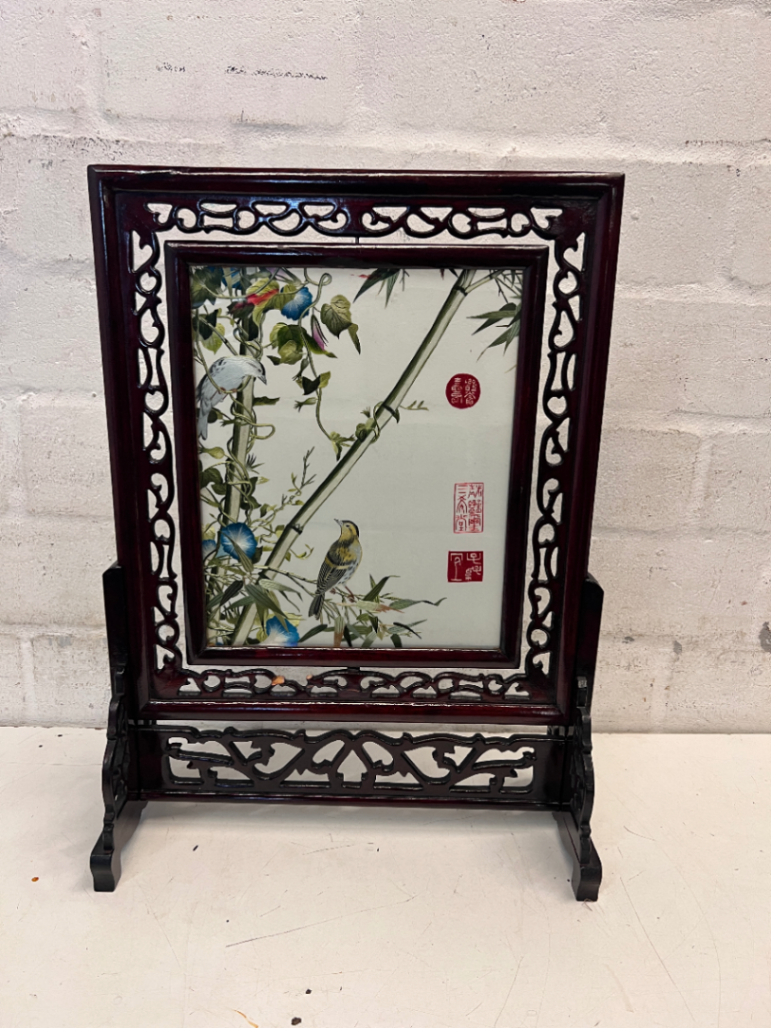 Ornate Oriental Style Standing Wooden Picture Frame - 2ndhandwarehouse.com
