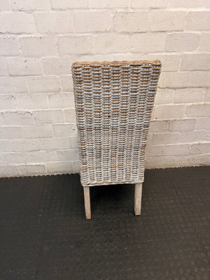 White Two-Tone Rattan Weave Dining Chair — Good C - 2ndhandwarehouse.com