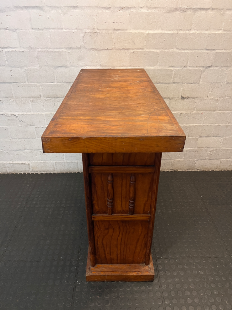 Vintage Solid Wood Bar Counter with Shelving — Minor Surface S - 2ndhandwarehouse.com