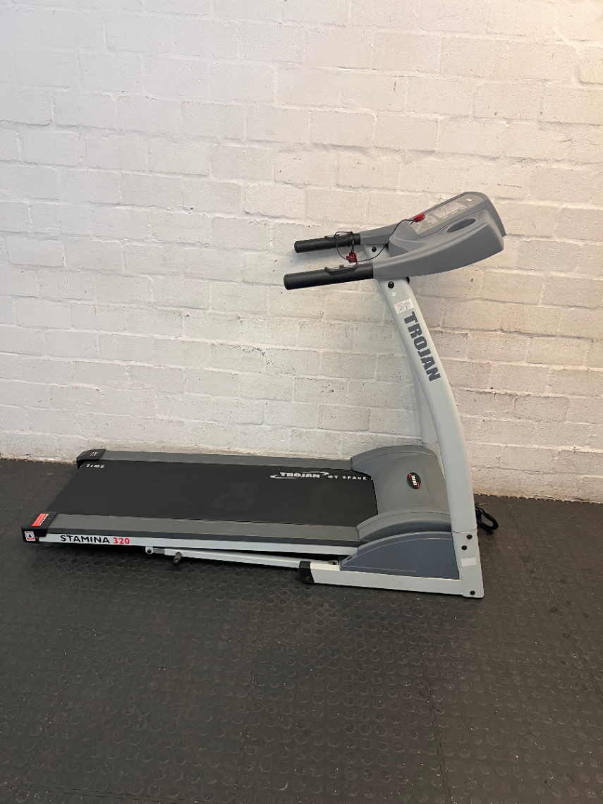 Trojan Grey and White Home Treadmill — Misaligned Running M - 2ndhandwarehouse.com