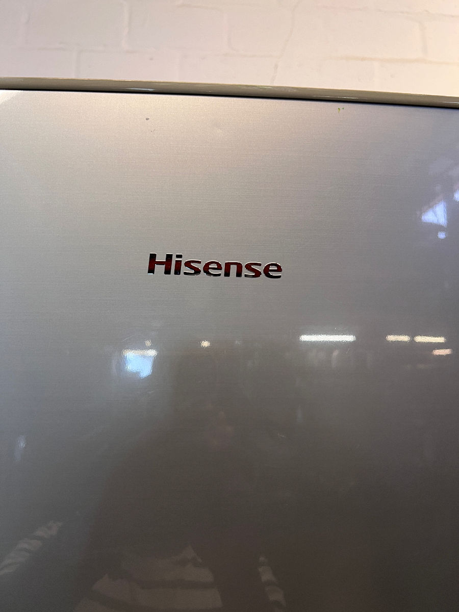 Silver Hisense Fridge Freezer with Water Dispenser — Working Order with Damaged Internal D - 2ndhandwarehouse.com