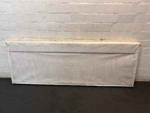 White Faux Leather King Size Headboard — Visible Surface Wear and Marks