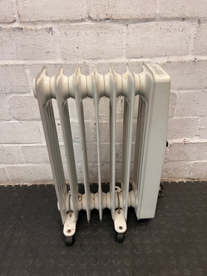 Tropical White Oil-Filled Heater with Castors — Good Working Order