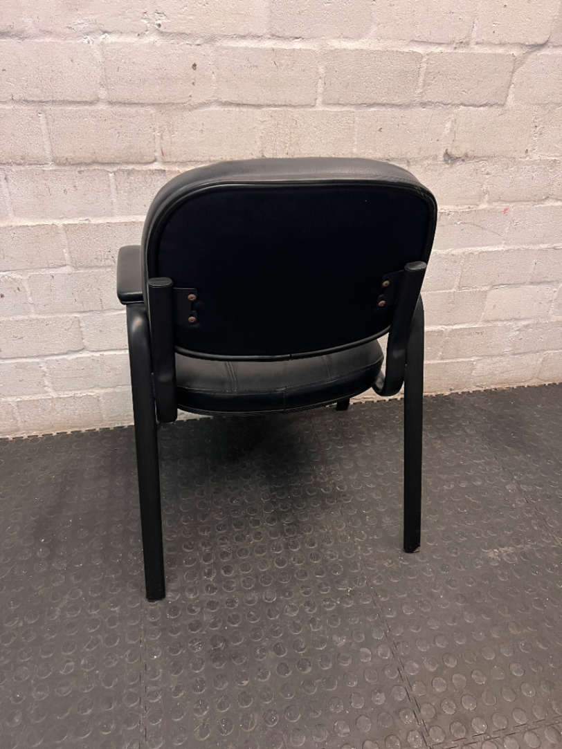 Black Upholstered Office Visitor Chair