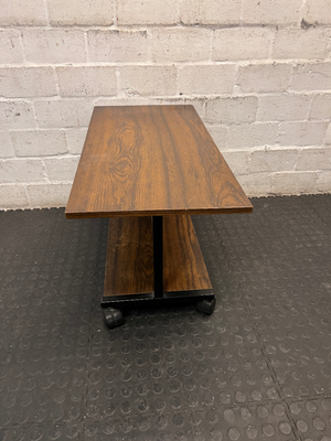 Wood Grain Finish TV Unit on Wheels