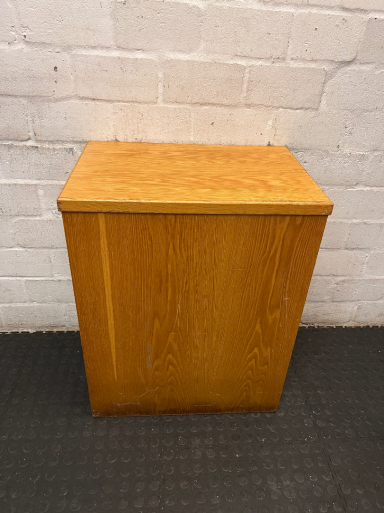 Medium Wooden Two-Tier Bookshelf — Fair Condition with General Wear