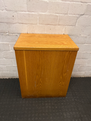 Medium Wooden Two-Tier Bookshelf — Fair Condition with General Wear