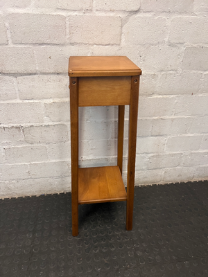 Tiered Wooden Plant Stand with Lower Shelf — Well Used Condition