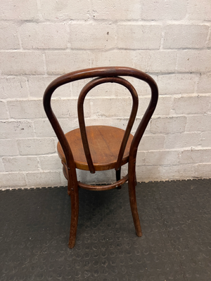 Vintage Bentwood Style Wooden Dining Chair — Surface Scuffs and Worn Varnish on Seats