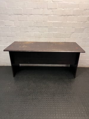 Dark Wood-Look Office Desk with 3 Drawers — Damaged Wood Surface