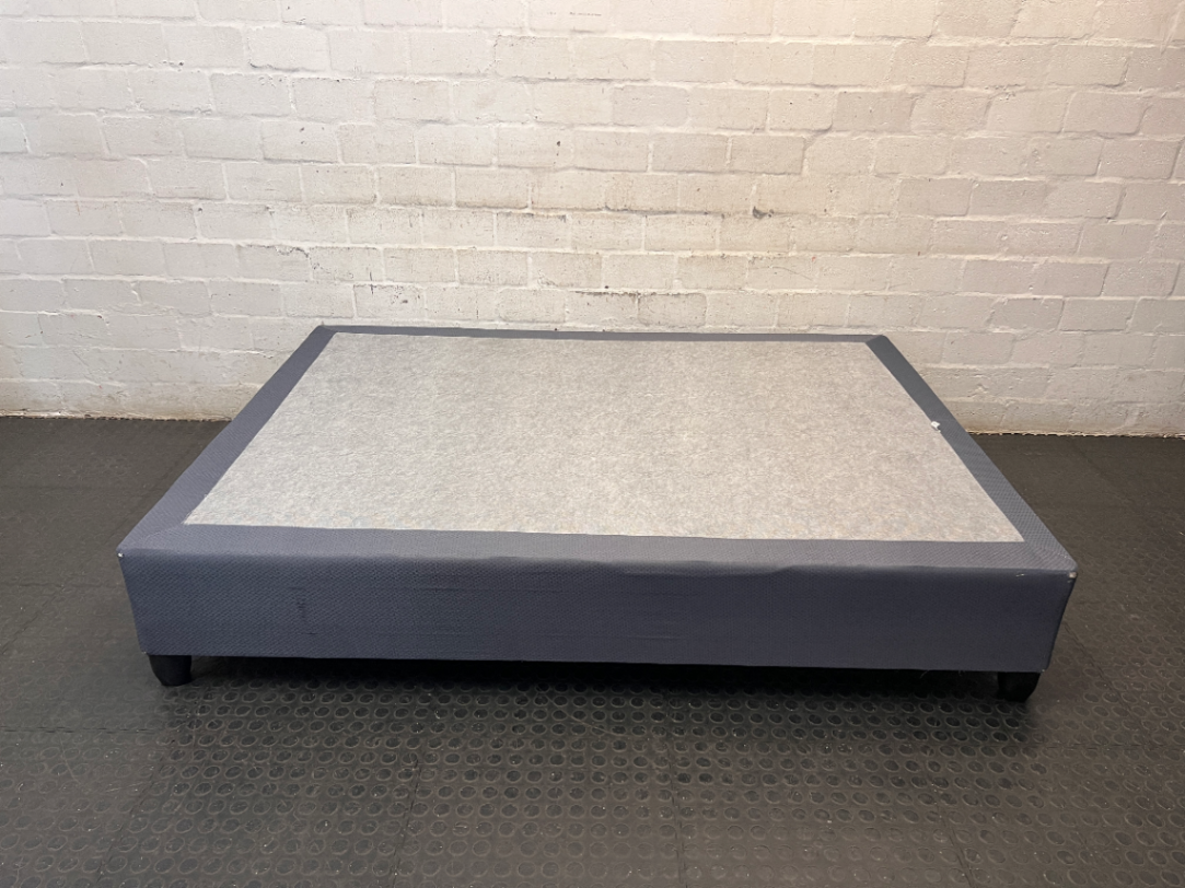 Upholstered Charcoal Grey Double Bed Base — Minor Wear on Corners