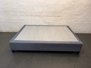 Upholstered Charcoal Grey Double Bed Base — Minor Wear on Corners