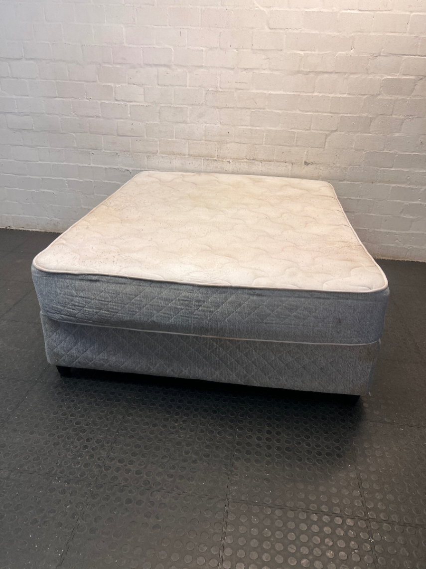 Queen Durapedic Super Firm Mattress and Base Set — Visible Light Surface Staining