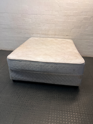 Queen Durapedic Super Firm Mattress and Base Set — Visible Light Surface Staining