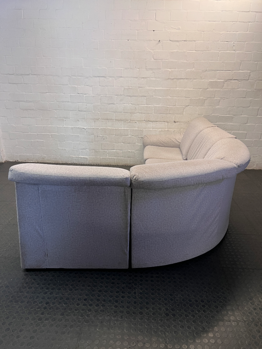 Grey Fabric Corner 4 Seater Couch — Fair Condition with General Wear