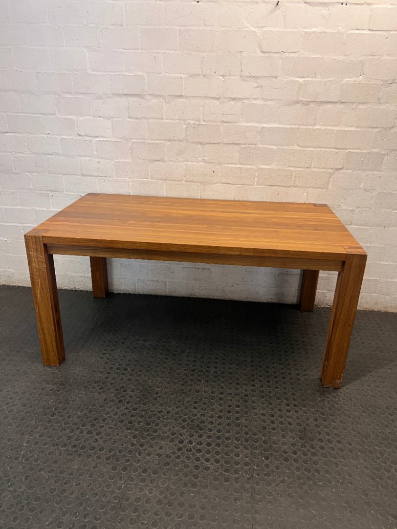 Weylandts Brown Wood Dining Table — Minor Scratches on Side Legs