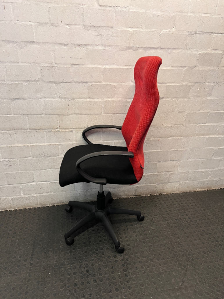 Two-Tone Red and Black High Back Office Chair
