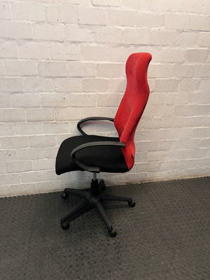 Two-Tone Red and Black High Back Office Chair