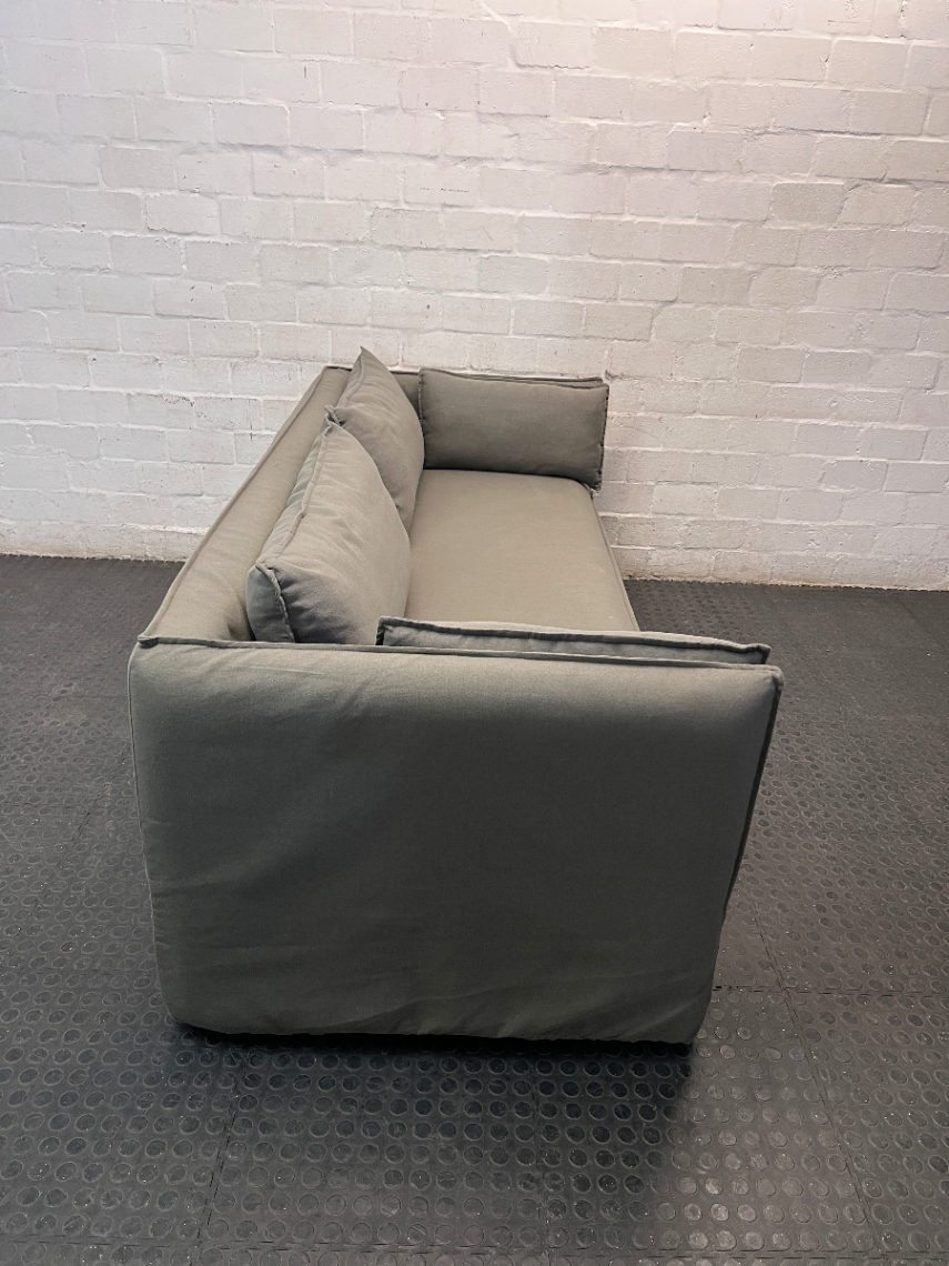 Coricraft Delphi Slipcover 3 Seater Couch in Olive — Very Good Original Condition