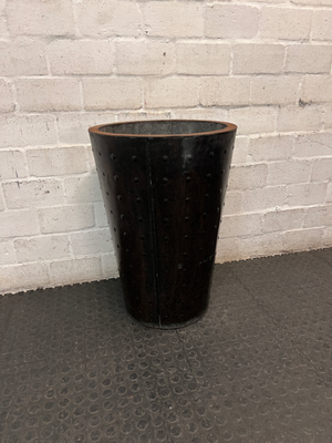 Tapered Studded Metal Plant Pot