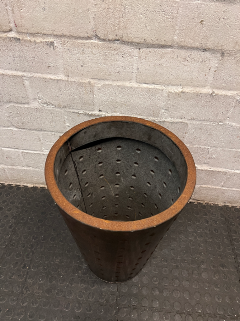 Studded Tapered Metal Planter Pot