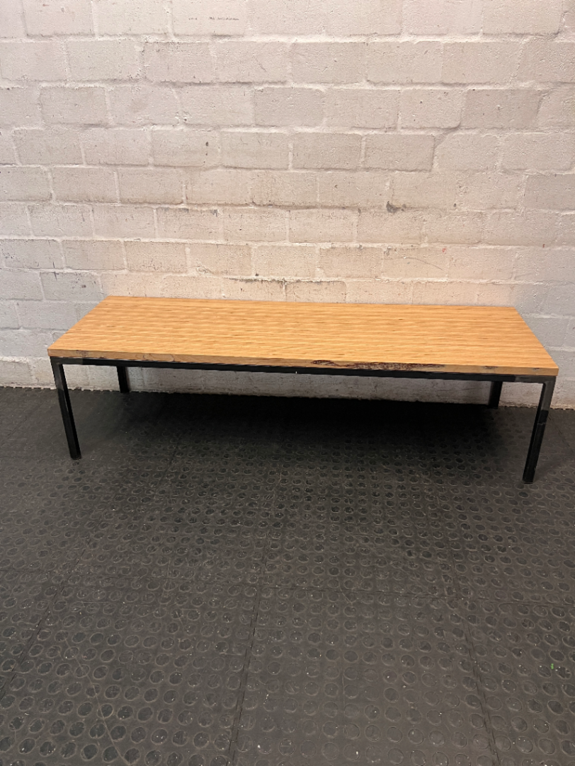 Low Profile Wood and Metal Coffee table