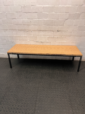 Low Profile Wood and Metal Coffee table