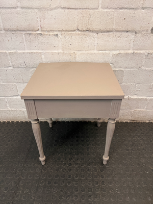Painted Grey Bedside Table with Ceramic Knob — Good Condition