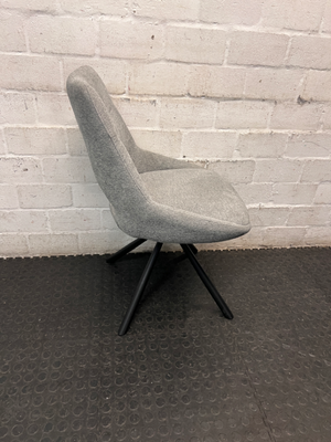 Decofurn Grey Fabric Dining Chair with Black Metal Legs — Good Working Order