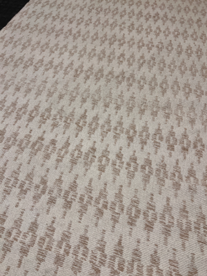 Beige Geometric Woven Area Rug — Well Used Condition