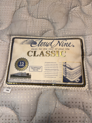 White Single Bed Base Set — Visible Staining on Mattress Top
